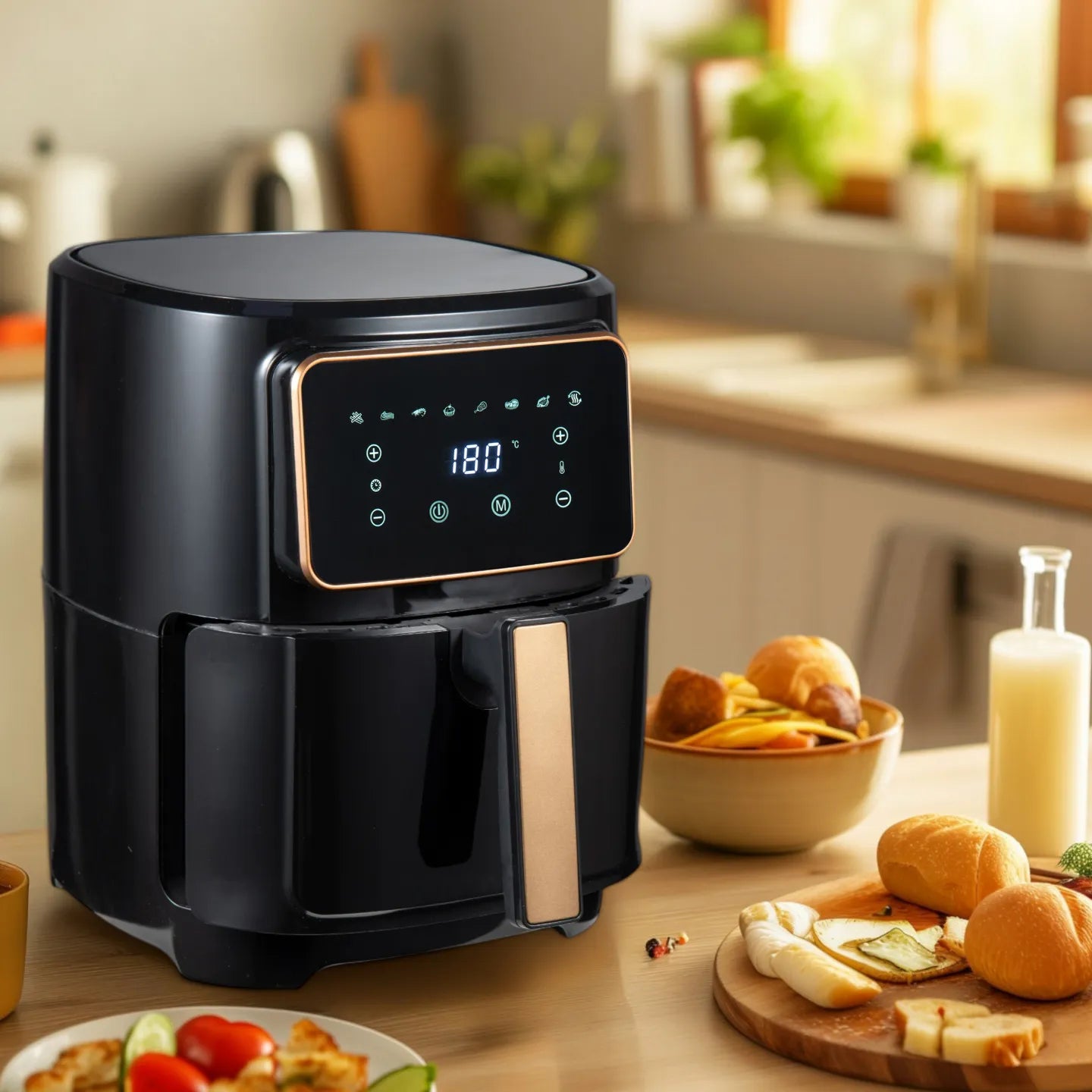 Freidora de aire COPPERLY 1800W 6,9L y 8 programas preestablecidos - Bergner